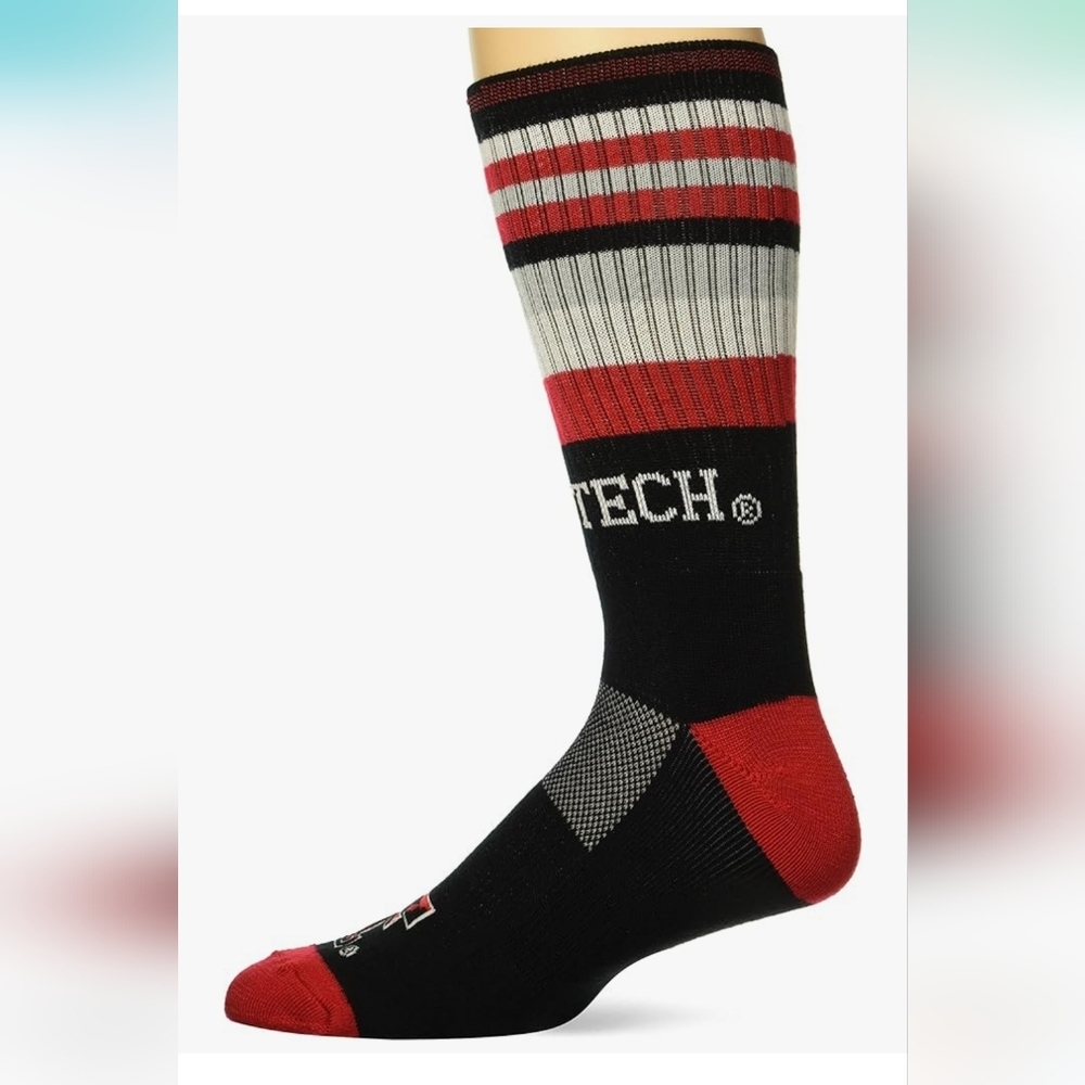 Texas Tech Black and Red Striped Socks